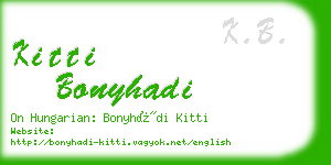 kitti bonyhadi business card